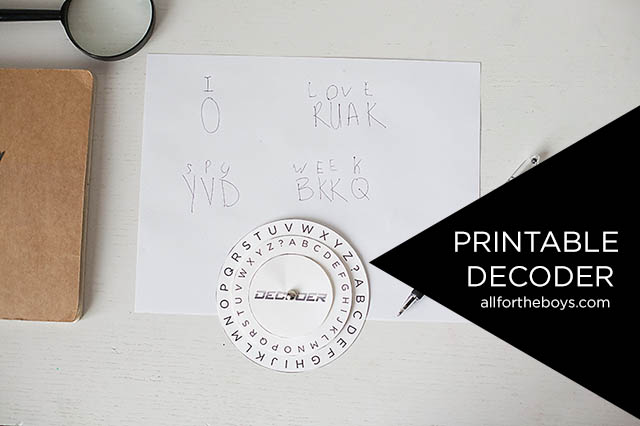 Spy Week: Part 2 - Printable Decoder — All for the Boys