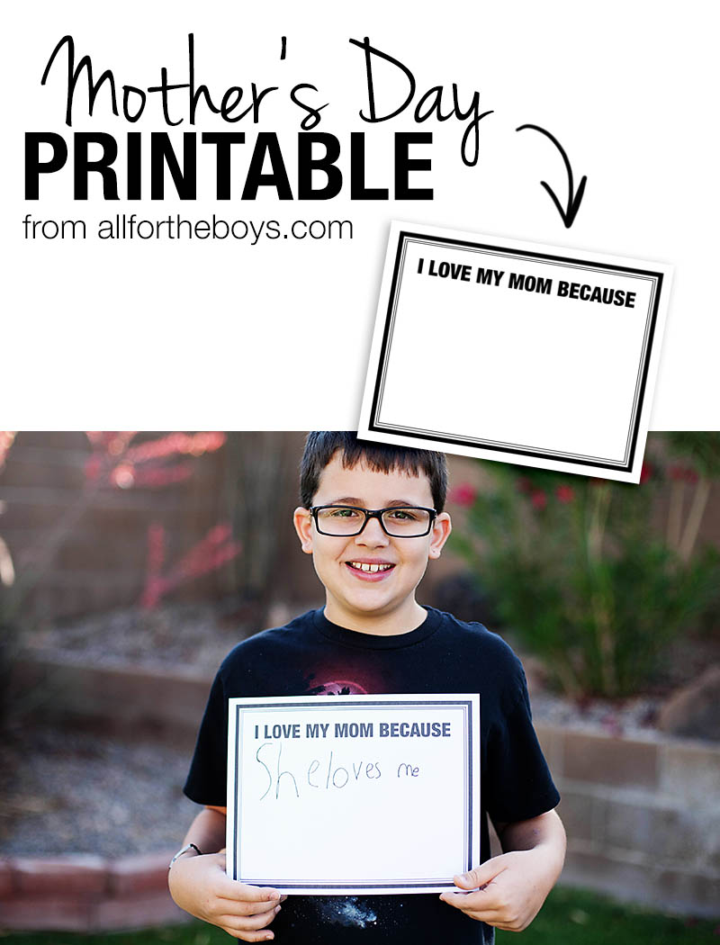 I Love My Mom Printable — All for the Boys