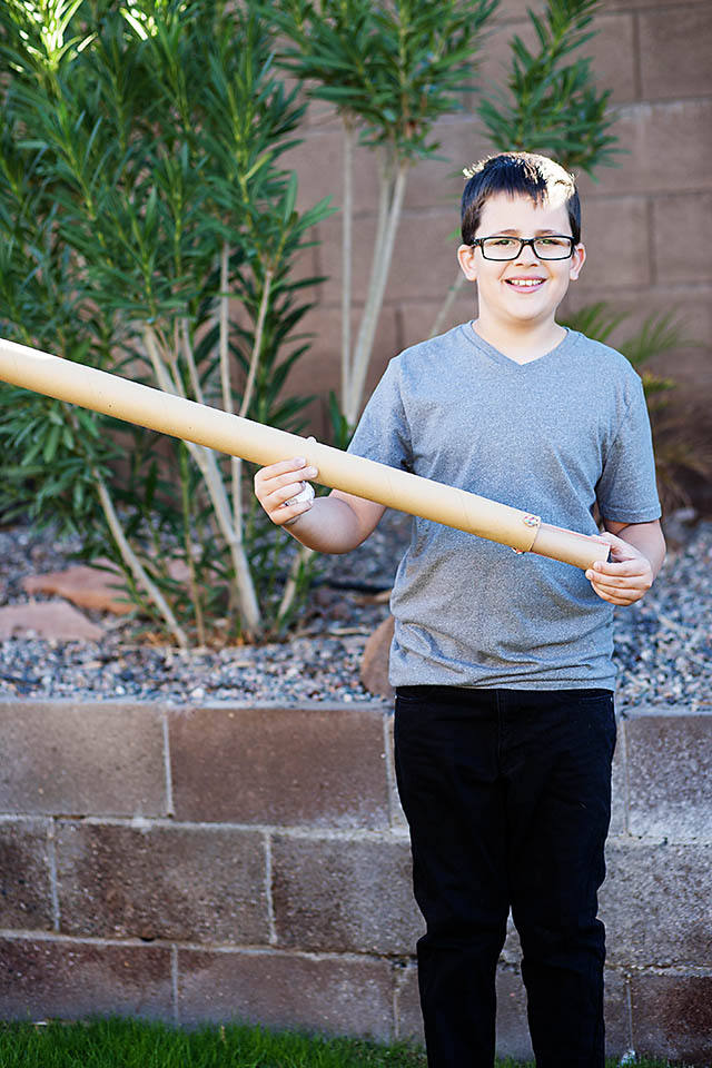 DIY Paper Snowball Launcher from All for the Boys