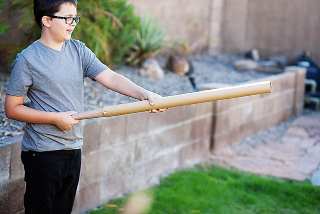 DIY Paper Snowball Launcher from All for the Boys