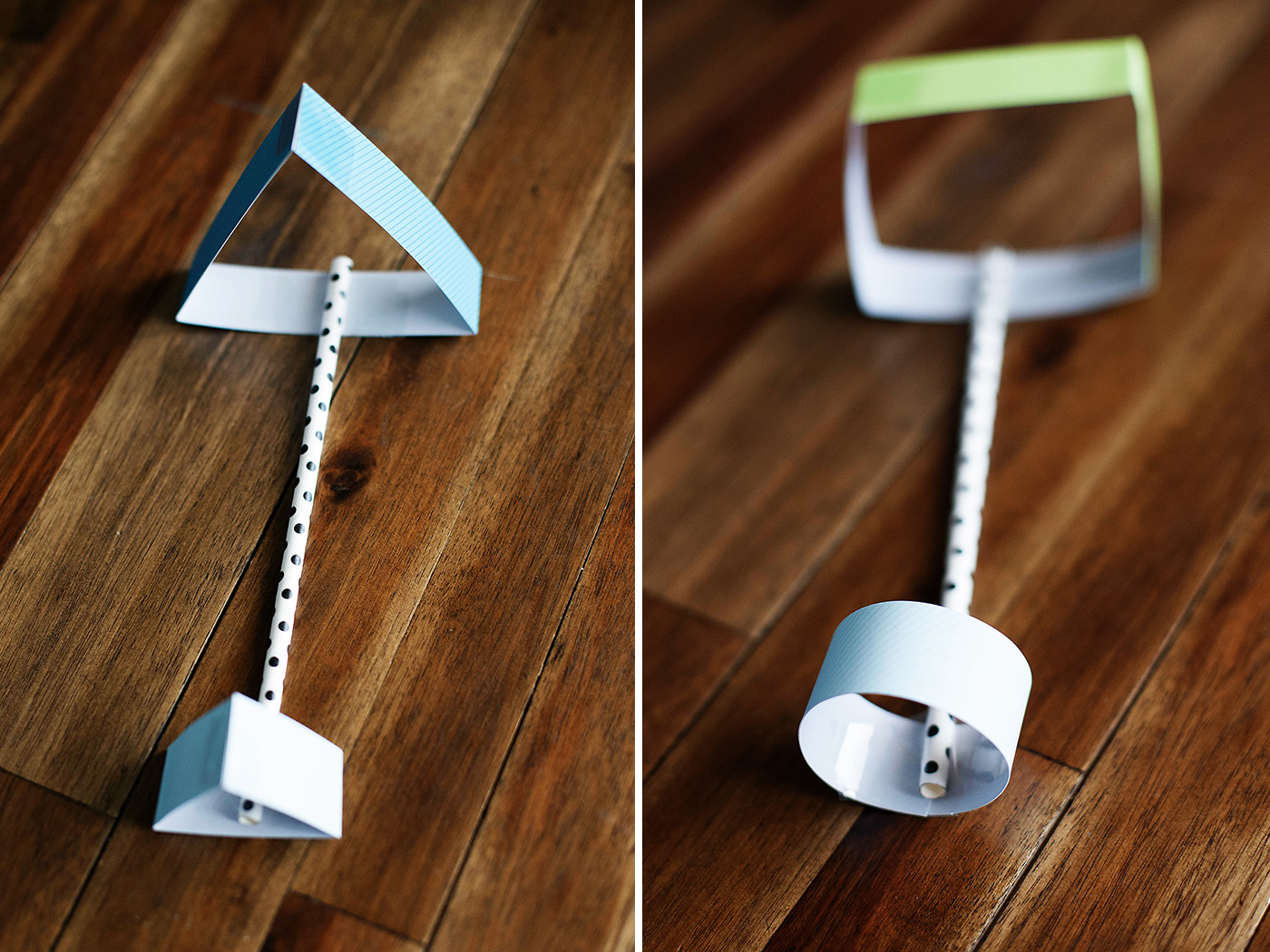 Straw planes made with different shapes. So easy to make out of a straw, paper and tape!