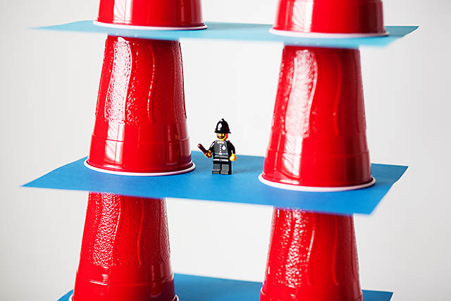 plastic cup building, a great boredom buster from All for the Boys blog