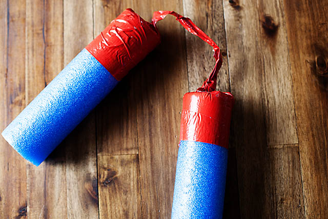 DIY pool noodle nunchucks from All for the Boys blog