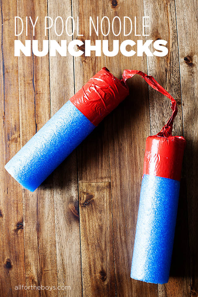 DIY pool noodle nunchucks